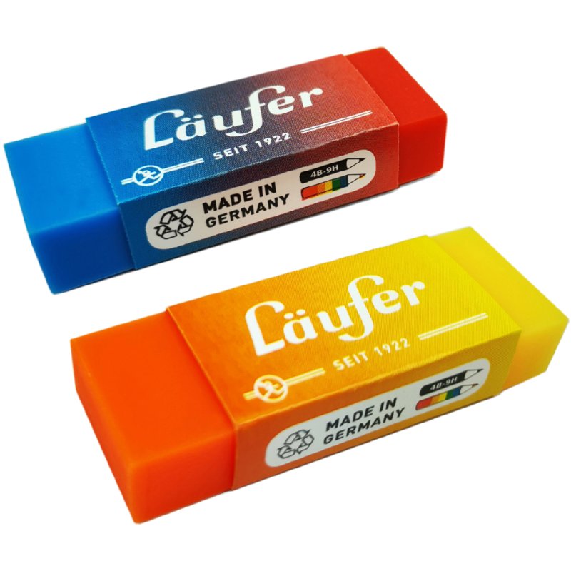 Läufer Plast Color plastic eraser two-tone, 65×21×12 mm